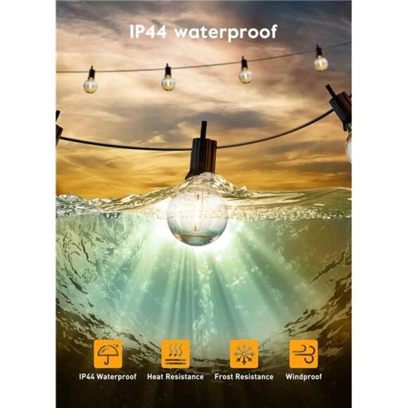 Outdoor String Lights with Remote, 38Ft(28+10) Patio Lights Outdoor Waterproof - Picture 5 of 7